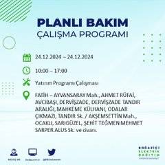 BEDAŞ’tan 24 Aralık için elektrik kesintisi duyurusu 33