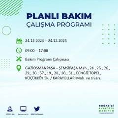 BEDAŞ’tan 24 Aralık için elektrik kesintisi duyurusu 28