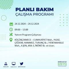 BEDAŞ’tan 24 Aralık için elektrik kesintisi duyurusu 23