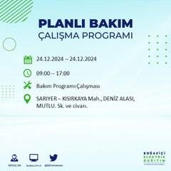 BEDAŞ’tan 24 Aralık için elektrik kesintisi duyurusu 18