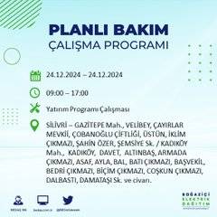 BEDAŞ’tan 24 Aralık için elektrik kesintisi duyurusu 16