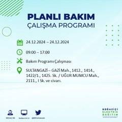 BEDAŞ’tan 24 Aralık için elektrik kesintisi duyurusu 3