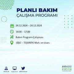 BEDAŞ’tan 24 Aralık için elektrik kesintisi duyurusu 1