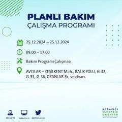 BEDAŞ’tan elektrik kesintisi uyarısı: İşte 25 Aralık Çarşamba günü kesinti yaşanacak bölgeler 36