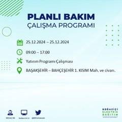 BEDAŞ’tan elektrik kesintisi uyarısı: İşte 25 Aralık Çarşamba günü kesinti yaşanacak bölgeler 26