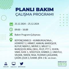 BEDAŞ’tan elektrik kesintisi uyarısı: İşte 25 Aralık Çarşamba günü kesinti yaşanacak bölgeler 20