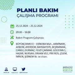 BEDAŞ’tan elektrik kesintisi uyarısı: İşte 25 Aralık Çarşamba günü kesinti yaşanacak bölgeler 22