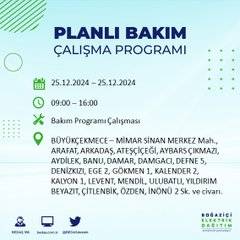 BEDAŞ’tan elektrik kesintisi uyarısı: İşte 25 Aralık Çarşamba günü kesinti yaşanacak bölgeler 23