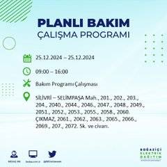 BEDAŞ’tan elektrik kesintisi uyarısı: İşte 25 Aralık Çarşamba günü kesinti yaşanacak bölgeler 8