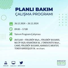 BEDAŞ duyurdu: 26 Aralık’ta İstanbul’da elektrik kesintisi yaşanacak 5