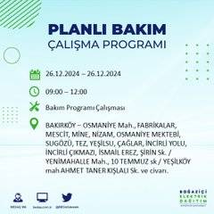 BEDAŞ duyurdu: 26 Aralık’ta İstanbul’da elektrik kesintisi yaşanacak 12