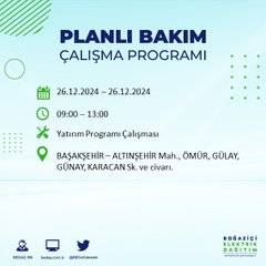 BEDAŞ duyurdu: 26 Aralık’ta İstanbul’da elektrik kesintisi yaşanacak 16