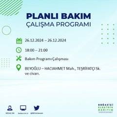 BEDAŞ duyurdu: 26 Aralık’ta İstanbul’da elektrik kesintisi yaşanacak 19