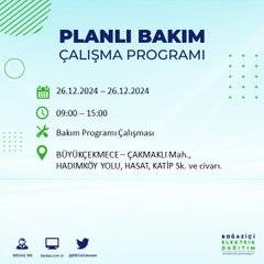 BEDAŞ duyurdu: 26 Aralık’ta İstanbul’da elektrik kesintisi yaşanacak 22