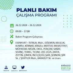 BEDAŞ duyurdu: 26 Aralık’ta İstanbul’da elektrik kesintisi yaşanacak 26