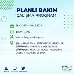 BEDAŞ duyurdu: 26 Aralık’ta İstanbul’da elektrik kesintisi yaşanacak 55