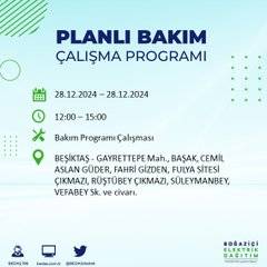 BEDAŞ duyurdu: 28 Aralık’ta İstanbul’da elektrik kesintileri olacak 10