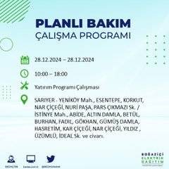 BEDAŞ duyurdu: 28 Aralık’ta İstanbul’da elektrik kesintileri olacak 29