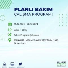 BEDAŞ duyurdu: 28 Aralık’ta İstanbul’da elektrik kesintileri olacak 15