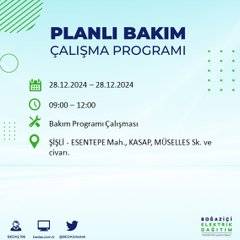 BEDAŞ duyurdu: 28 Aralık’ta İstanbul’da elektrik kesintileri olacak 31