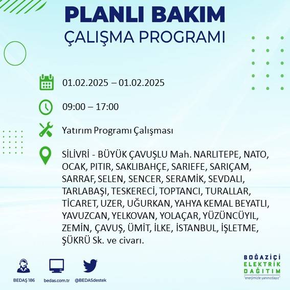 İstanbul’da 31 Ocak’ta elektrik kesintisi! Hangi ilçeler etkilenecek? 18