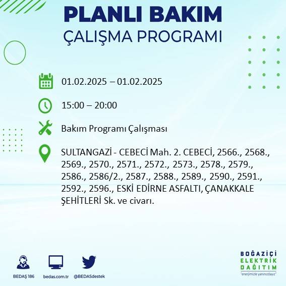 İstanbul’da 31 Ocak’ta elektrik kesintisi! Hangi ilçeler etkilenecek? 3