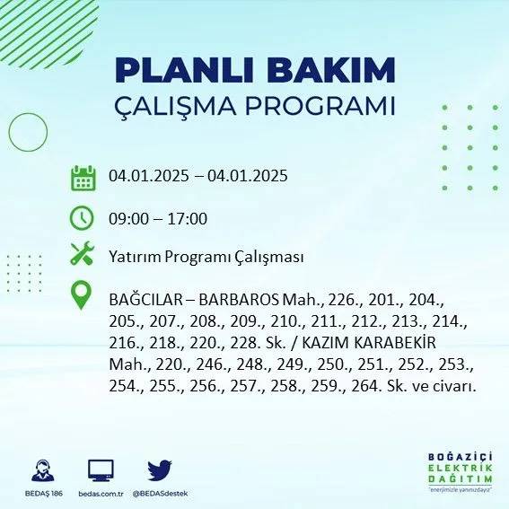 BEDAŞ, ilçe ilçe uyardı, saat verdi: İstanbul'da bugün elektrik kesintisi yaşanacak! 14