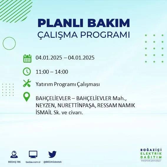 BEDAŞ, ilçe ilçe uyardı, saat verdi: İstanbul'da bugün elektrik kesintisi yaşanacak! 9