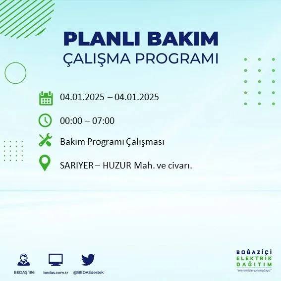 BEDAŞ, ilçe ilçe uyardı, saat verdi: İstanbul'da bugün elektrik kesintisi yaşanacak! 7