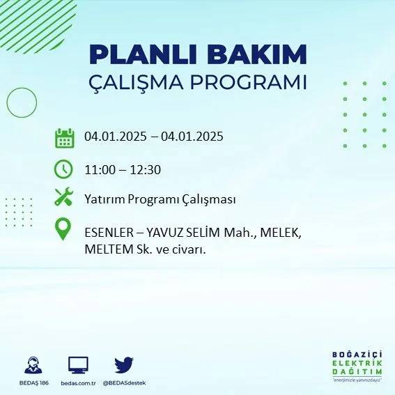 BEDAŞ, ilçe ilçe uyardı, saat verdi: İstanbul'da bugün elektrik kesintisi yaşanacak! 5