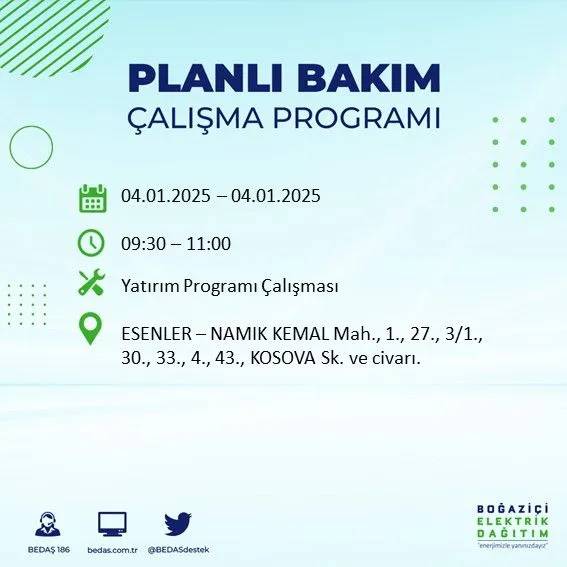 BEDAŞ, ilçe ilçe uyardı, saat verdi: İstanbul'da bugün elektrik kesintisi yaşanacak! 4