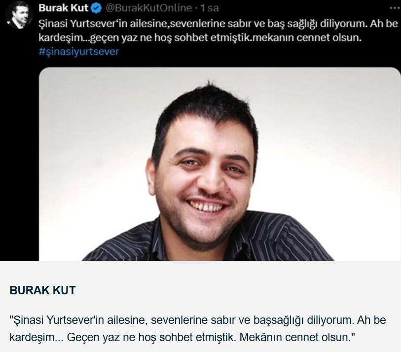 Şinasi Yurtsever’in ölümü sevenlerini üzdü, ünlü isimlerden veda mesajları 5