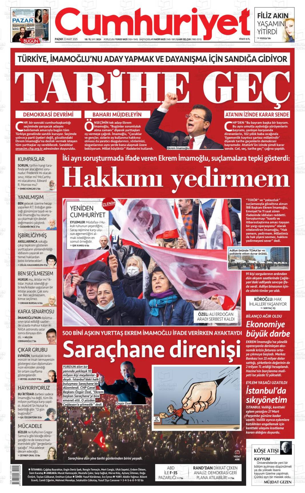 İktidar yanlısı gazeteler mahkemeden önce suçlu ilan etti 5