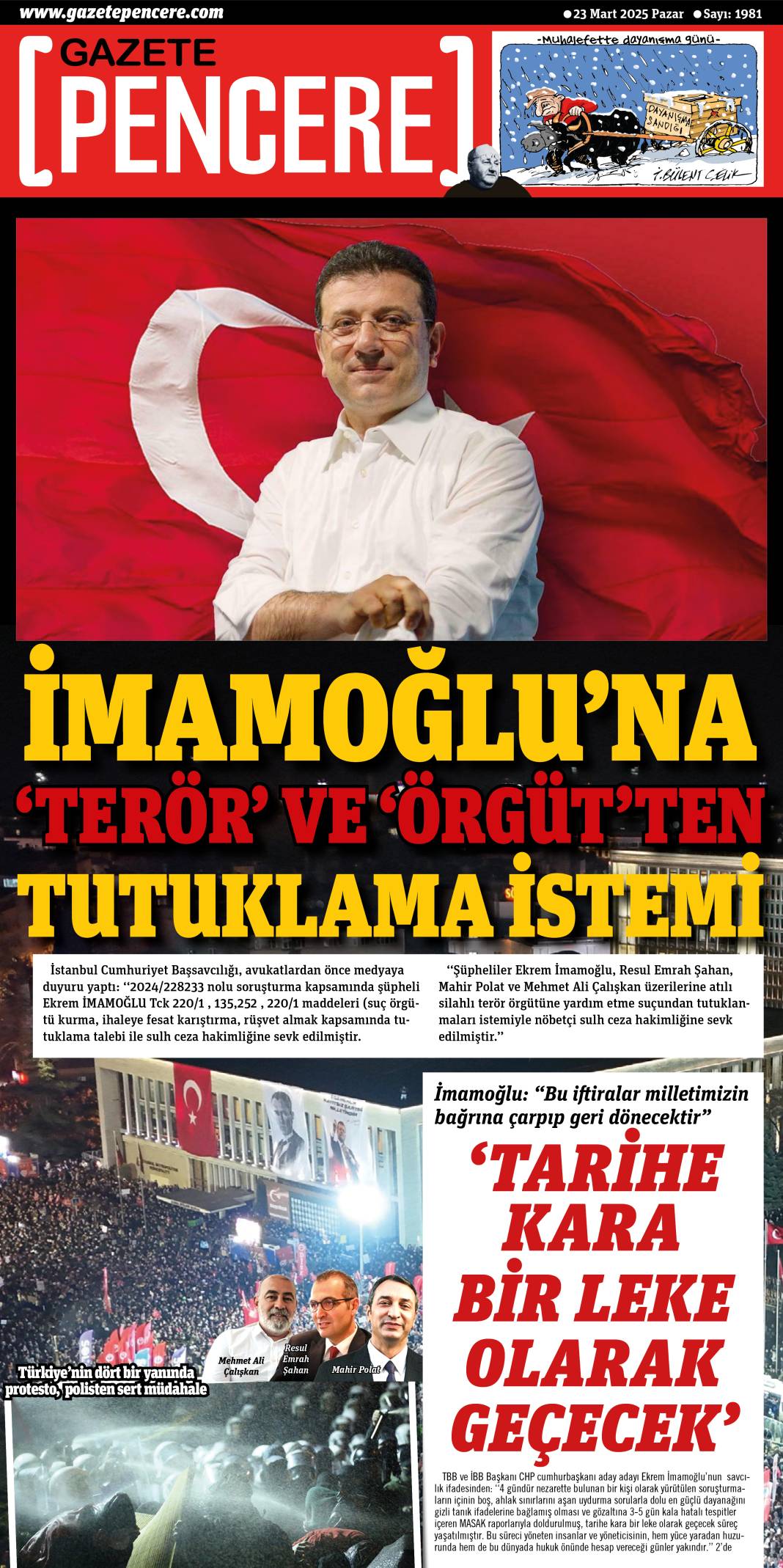 İktidar yanlısı gazeteler mahkemeden önce suçlu ilan etti 1