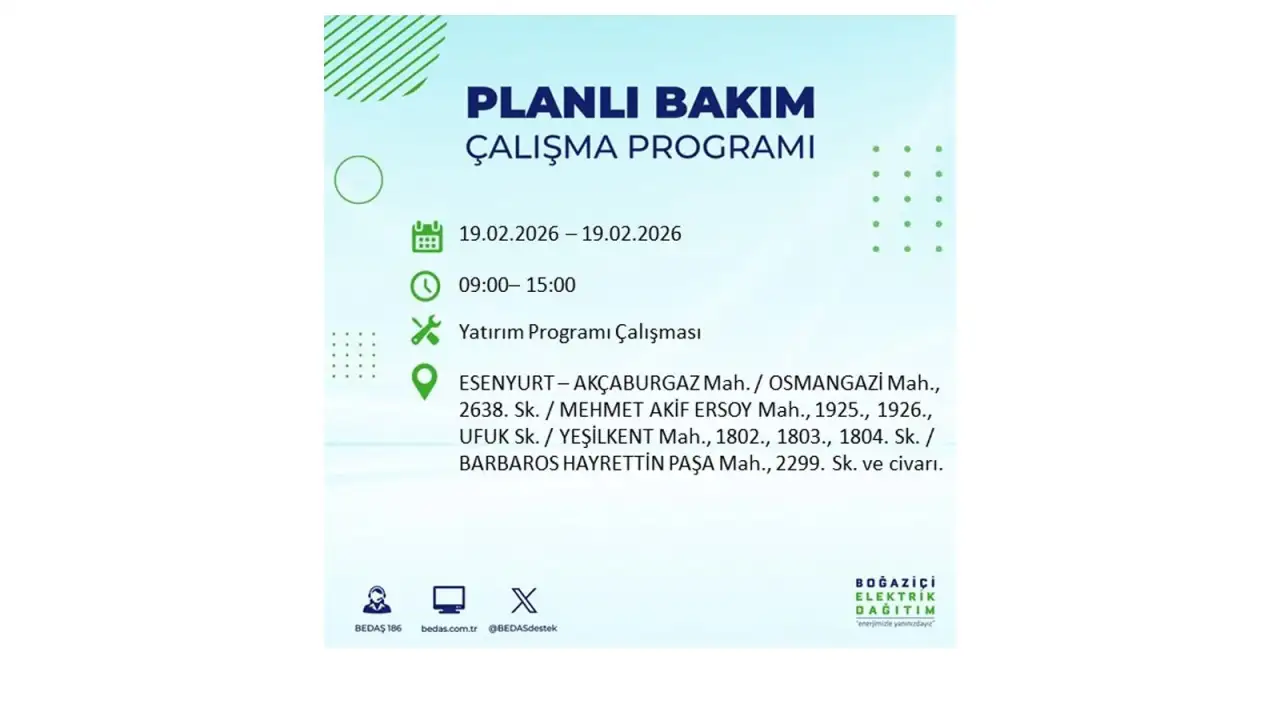 İstanbul’da yarın pek çok noktada planlı elektrik kesintileri: İlçe ilçe saatler açıklandı 3