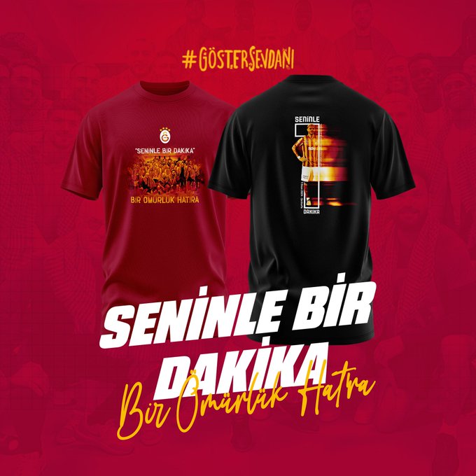 Galatasaray "Seninle bir dakika" yazılı tişörtleri satışa çıkardı