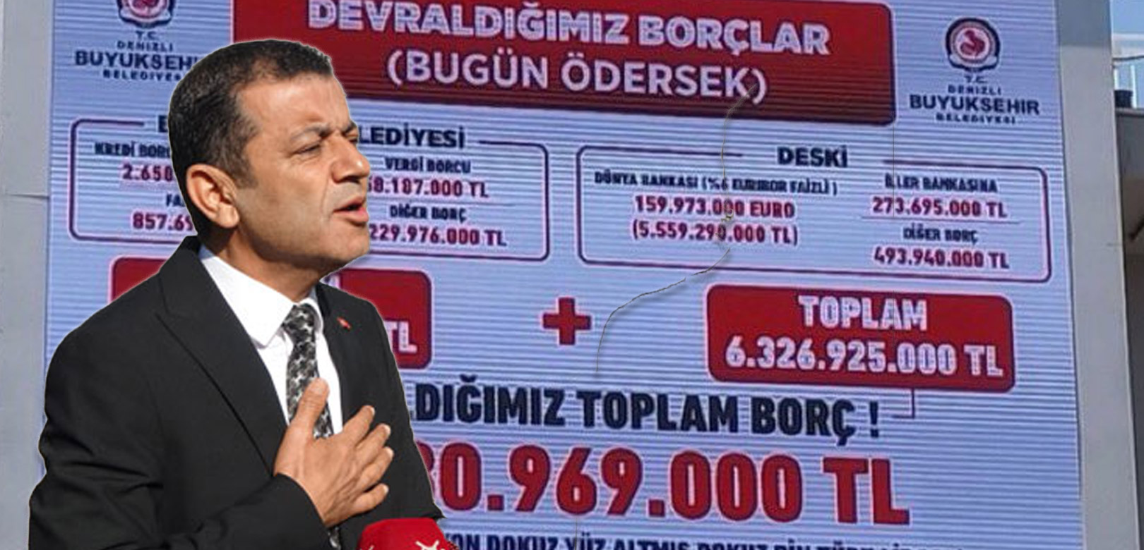 CHP’li başkan, AKP yönetiminden kalan borcu panoya asarak duyurdu: Rakam dudak uçuklattı