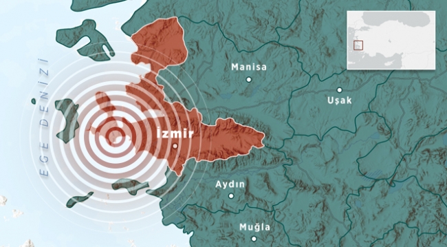 İzmir'de 4.5 büyüklüğünde deprem meydana geldi