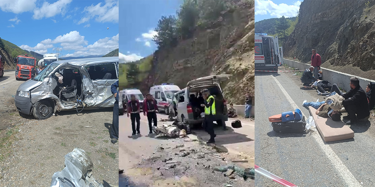 Bolu'da 2 minibüs kafa kafaya çarpıştı: 11'i öğrenci 15 yaralı