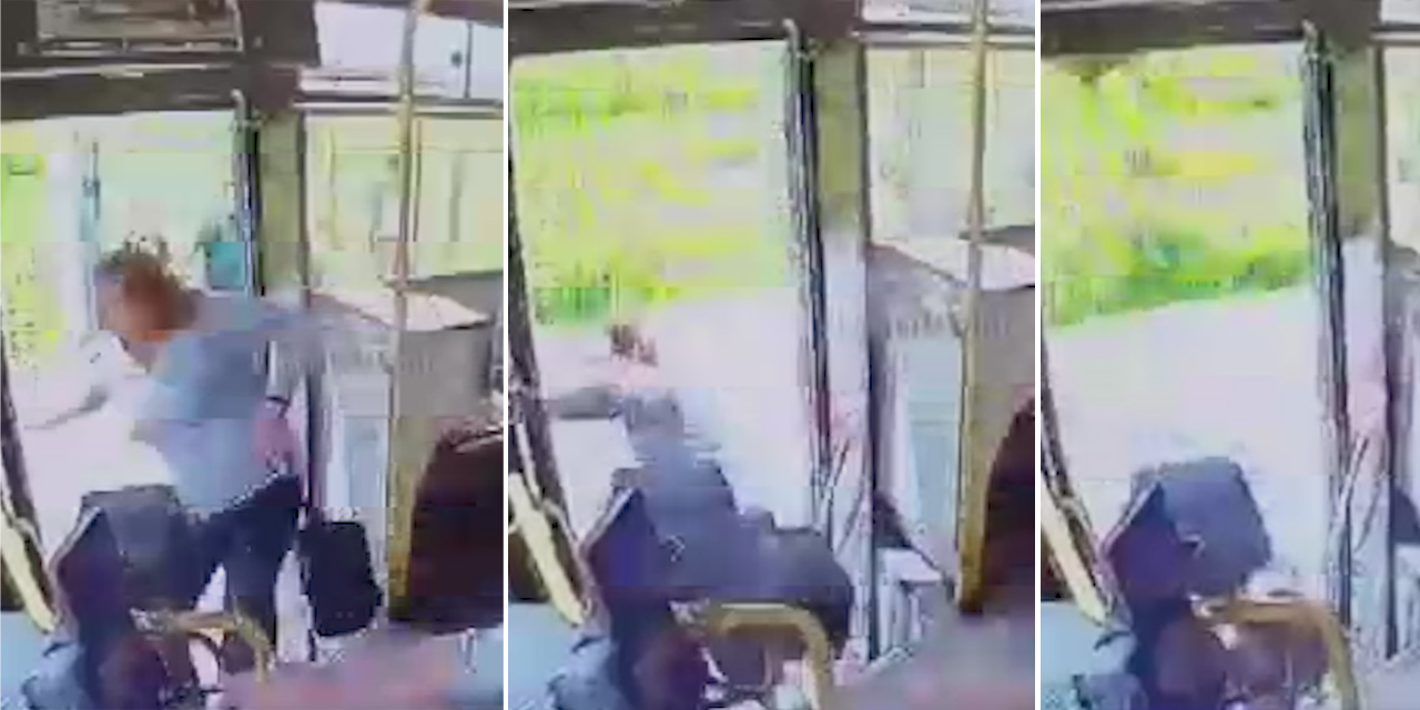Seyir halindeyken kapısı açık halk otobüsünden düşen kadın entübe edildi