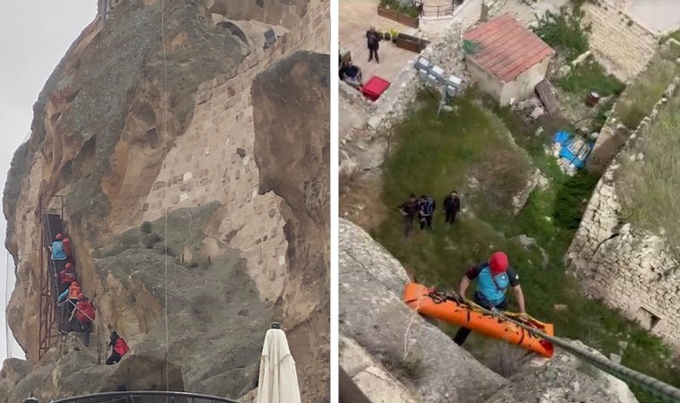 Balayında talihsiz olay yaşadı: Kapadokya'da tarihi kalede 3 metreden düşüp ayağını kırdı