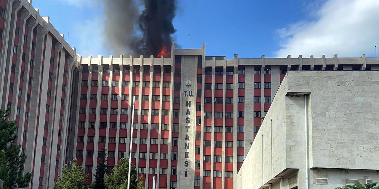 Trakya Üniversitesi Tıp Fakültesi Hastanesi'nin çatısında yangın çıktı