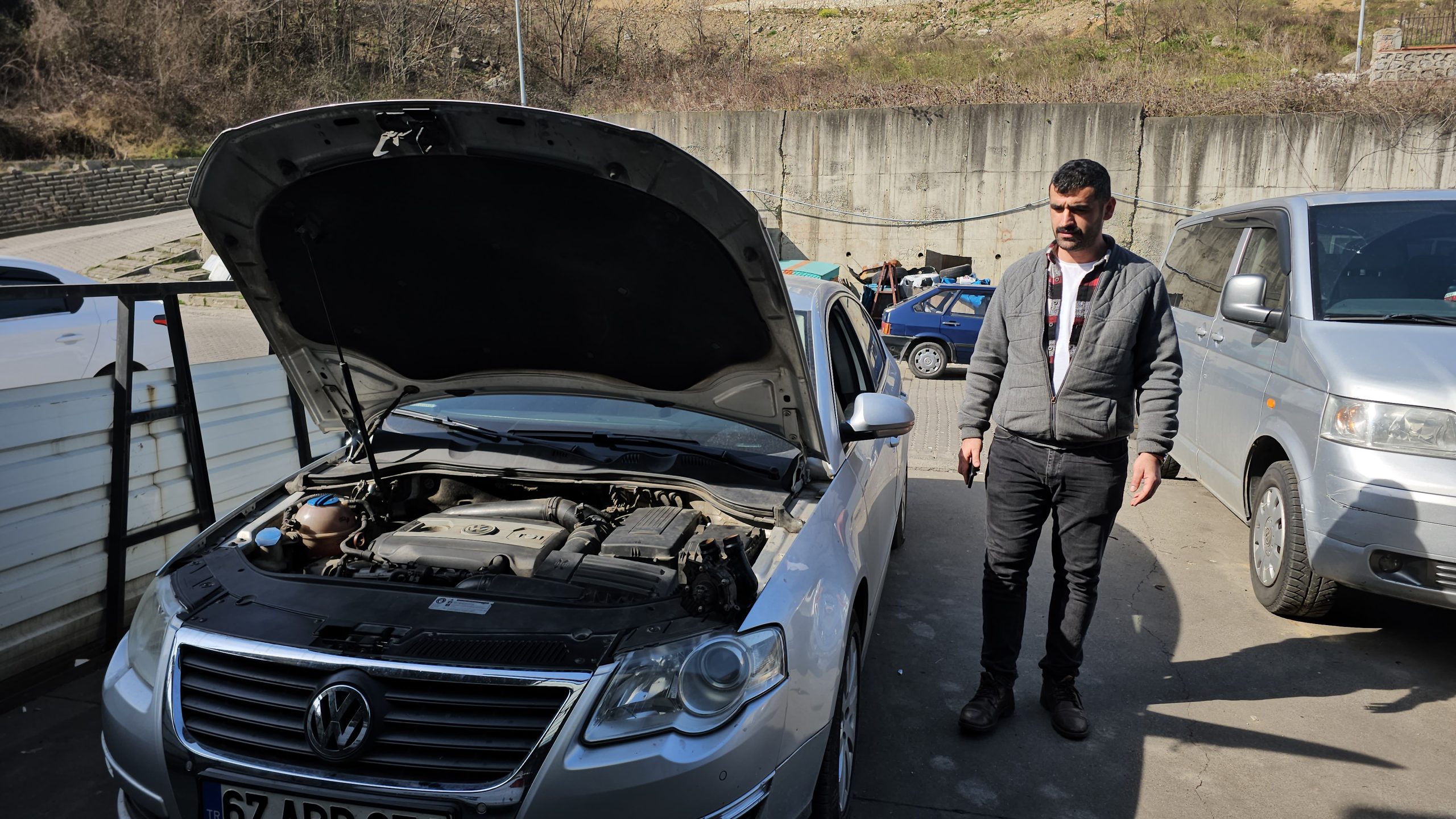 Zonguldak'ta otomobil tamircisi ile müşteri arasında iddialı çekişme