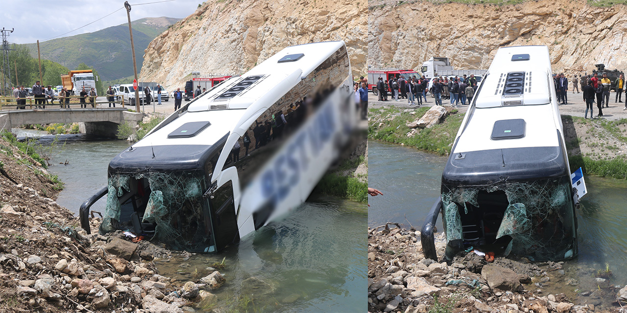 Bitlis'te yolcu otobüsü dereye uçtu: 7 kişi yaralandı