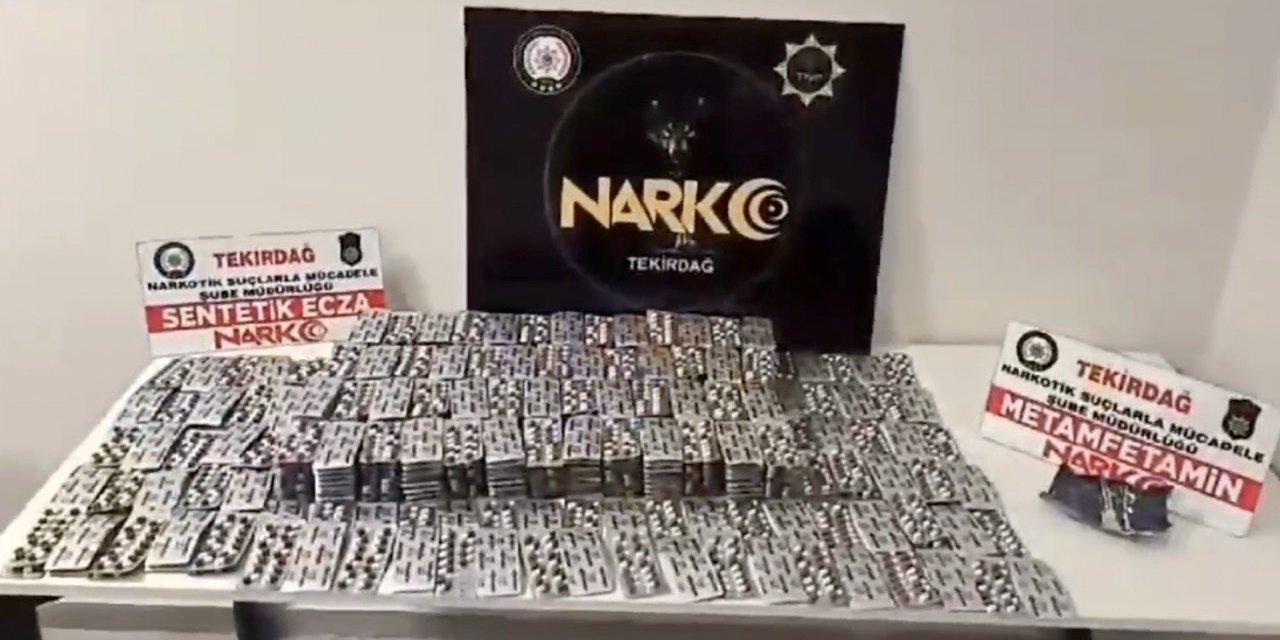 Tekirdağ’da eş zamanlı uyuşturucu operasyonunda binlerce sentetik hap ele geçirildi