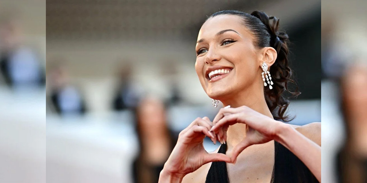 Filistin asıllı model Bella Hadid kefiye elbisesiyle Cannes'da yer aldı