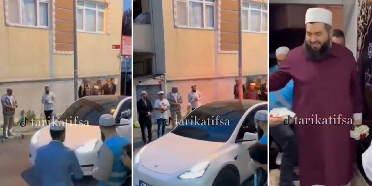 Menzil Tarikatı Şeyhlerinin lüks yaşantısı gündemde: Milyonluk cip ve Tesla ile dergah ziyareti