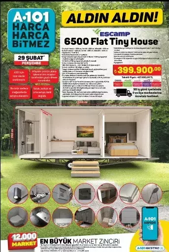 A101'de tiny house satışta! A101 29 Şubat aktüel ürünler kataloğu yayınlandı