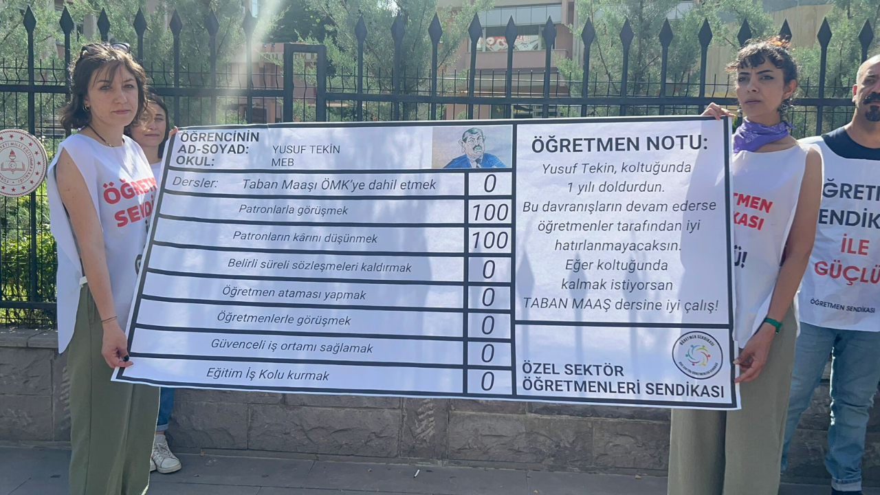 Özel Sektör Öğretmenleri, Bakan Tekin’in karnesini hazırladı: Tekin, 6 dersten sınıfta kaldı