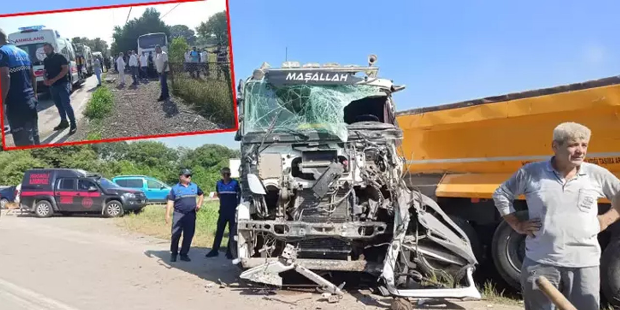 İşçi servisi ile TIR kafa kafaya çarpıştı: 1'i ağır 26 yaralı